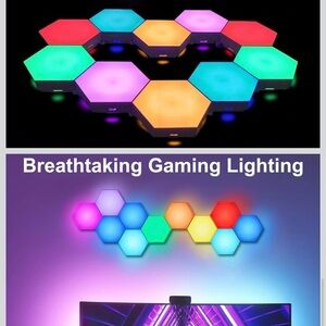 Hexagonal LED Wall Lights 10 pack Gaming Lights